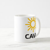 Sonniger Luftfahrt-Jargon CAVU Kaffeetasse (VorderseiteRechts)