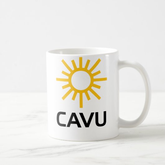 Sonniger Luftfahrt-Jargon CAVU Kaffeetasse (Rechts)