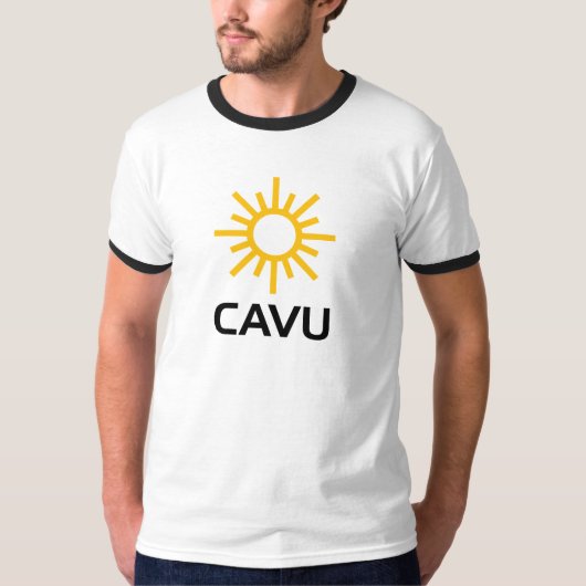 Sonniger Luftfahrt-Jargon CAVU T-Shirt (Vorderseite)