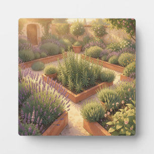 Sonniger Mittelmeer-Kräutergarten Lavendel Rosmari Fotoplatte