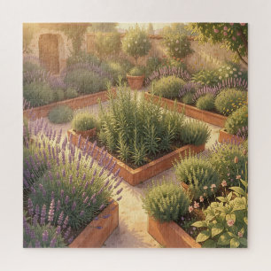 Sonniger Mittelmeer-Kräutergarten Lavendel Rosmari Puzzle