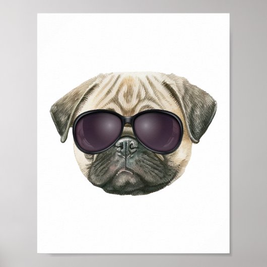 Sonniger Mops, Niedlicher französischer Bulldogge  Poster (Vorne)