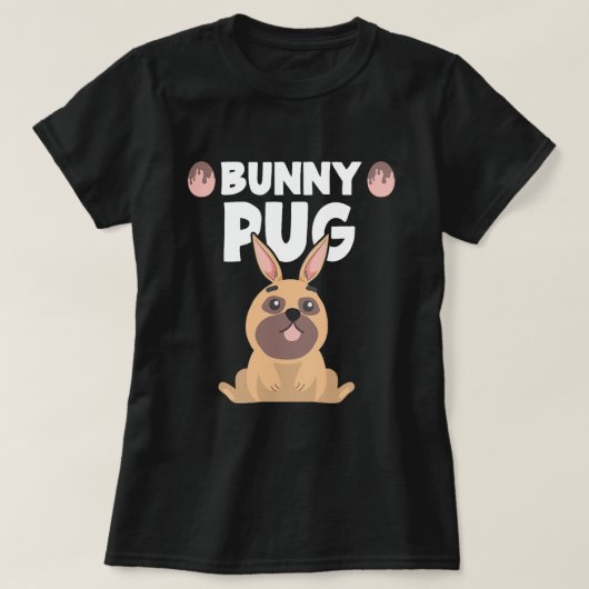 Sonniger Mops Ostern Mops Dog Puggy Niedlich Bunny T-Shirt (Design vorne)