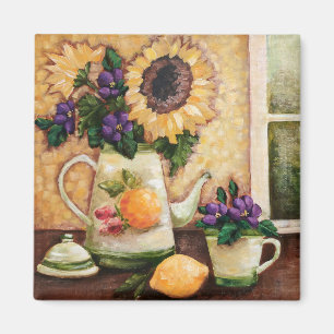"Sonniger Morgen-" Kunst-quadratischer mit Magnet