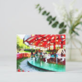 Sonniger Nachmittag am Karussell Postkarte (Stehend Vorderseite)