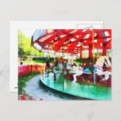 Sonniger Nachmittag am Karussell Postkarte (Vorne/Hinten)