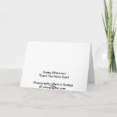 Sonniger Nachmittag danken Ihnen Anmerkungs-Karte Dankeskarte (Rückseite)