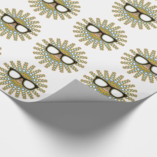 Sonniger Nerd Brille + Ihr Backgr. Ideen Geschenkpapier (Ecke)