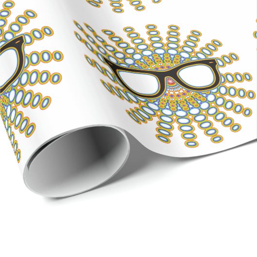 Sonniger Nerd Brille + Ihr Backgr. Ideen Geschenkpapier (Rolleneckpunkt)