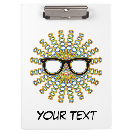 Sonniger Nerd Brille + Ihr Backgr. Ideen Klemmbrett (Vorderseite)