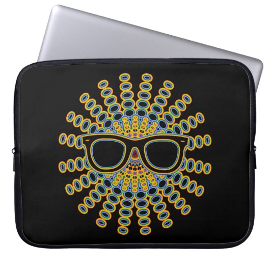 Sonniger Nerd Brille + Ihr Backgr. Ideen Laptopschutzhülle (Vorderseite)