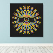 Sonniger Nerd Brille + Ihr Backgr. Ideen Leinwanddruck (Insitu (Holzboden))