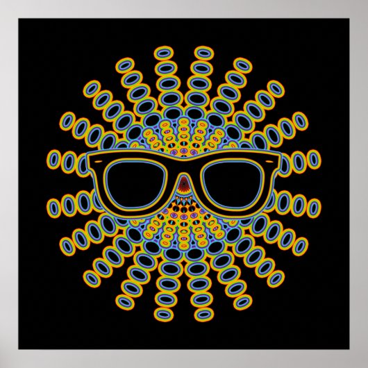 Sonniger Nerd Brille + Ihr Backgr. Ideen Poster (Vorne)