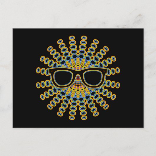Sonniger Nerd Brille + Ihr Backgr. Ideen Postkarte (Vorderseite)