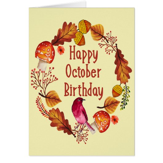 Sonniger Oktober Monat Geburtstag Herbst Blätter (Vorne)