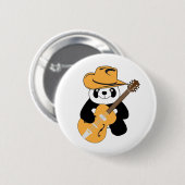 Sonniger Panda mit Gitarre Button (Vorne & Hinten)