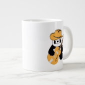 Sonniger Panda mit Gitarre Jumbo-Tasse (Vorderseite Rechts)