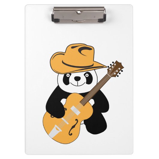 Sonniger Panda mit Gitarre Klemmbrett (Vorderseite)