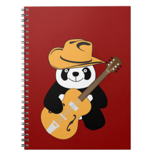 Sonniger Panda mit Gitarre Notizblock