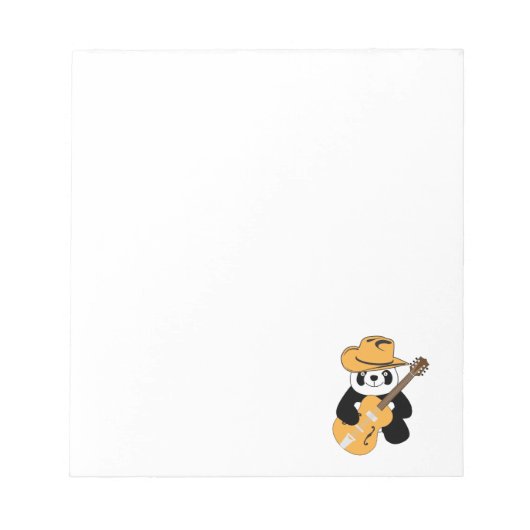 Sonniger Panda mit Gitarre Notizblock (Vorderseite)