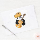 Sonniger Panda mit Gitarre Quadratischer Aufkleber (Umschlag)