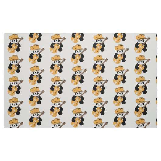Sonniger Panda mit Gitarre Stoff (Fat Quarter (45,7 x 55,9 cm))