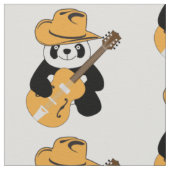 Sonniger Panda mit Gitarre Stoff (Nahaufnahme)