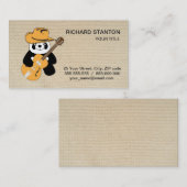 Sonniger Panda mit Gitarre Visitenkarte (Vorne/Hinten)
