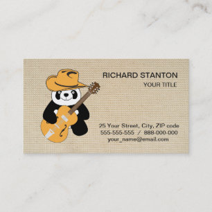Sonniger Panda mit Gitarre Visitenkarte