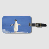 Sonniger Pinguin auf Eis-Foto Gepäckanhänger (Vorderseite (Horizontal))
