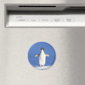 Sonniger Pinguin auf Eis-Foto Magnet (In Situ (Geschirrspüler))