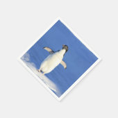 Sonniger Pinguin auf Eis Serviette (Ecke)