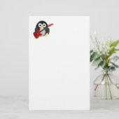 Sonniger Pinguin mit Gitarre Briefpapier (Stehend Vorderseite)