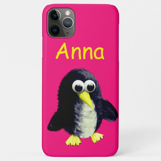 Sonniger Pinguin, personalisierter Gepäckanhänger Case-Mate iPhone Hülle (Rückseite)