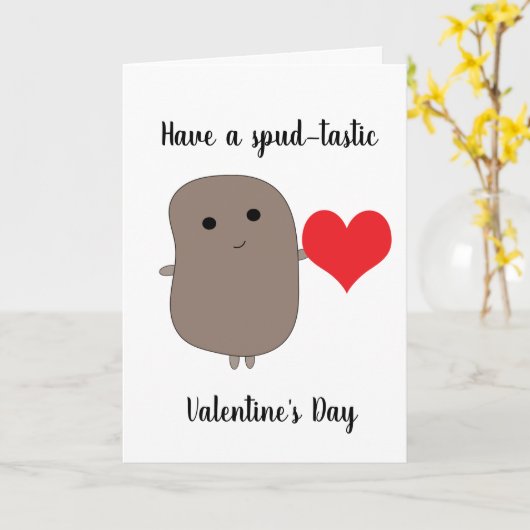 Sonniger Potato Valentinstag Karte (Gelbe Blume)