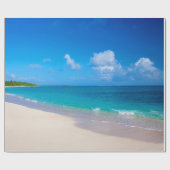 Sonniger Sandstrand von Tropical Island Beach Geschenkpapier (Flach)