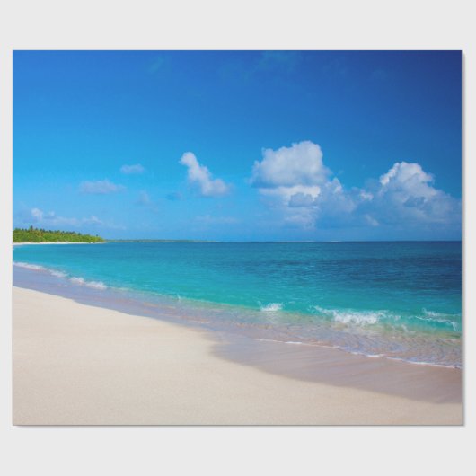 Sonniger Sandstrand von Tropical Island Beach Geschenkpapier (Flach)