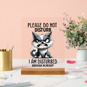 Sonniger Sarkasmus stört Katzenwortkunst Acrylschild
