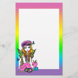 "Sonniger" Schmetterlings-Regenbogen-feenhaftes Briefpapier