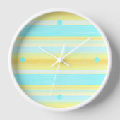 Sonniger Sommer Gelbe Aqua Blaue Wasserfarbe Strei Uhr (Vorderseite)