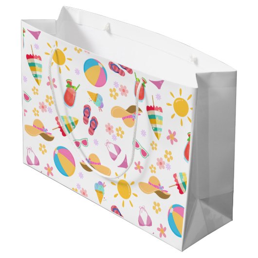 Sonniger Sommer Große Geschenktüte (Rückseite Schrägansicht)
