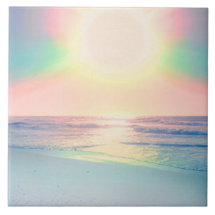 Sonniger Sommer mit tropischer Sonne Fliese