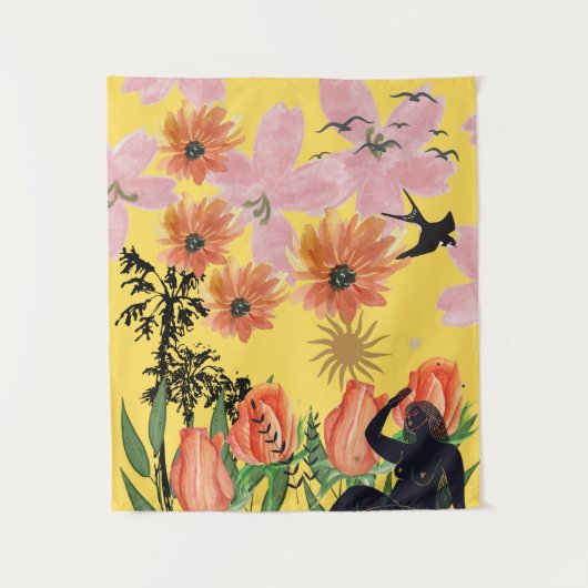 Sonniger Sommergarten schöne Blume Natur Wandteppich (Vorderseite)