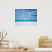 Sonniger Strand, bitte tropisches Foto Hipster Poster (Küche)