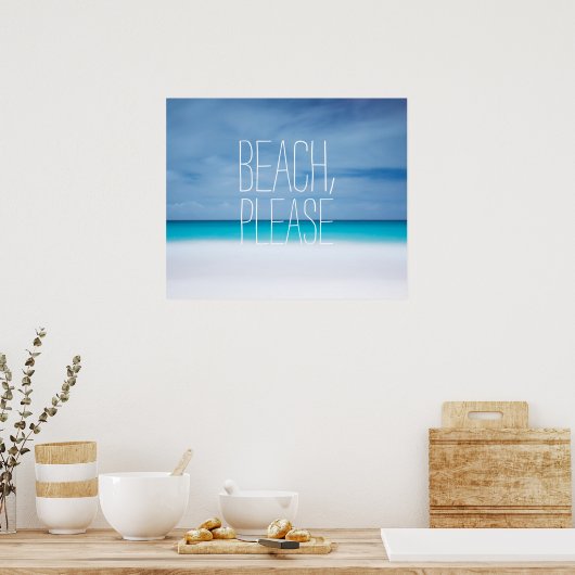 Sonniger Strand, bitte tropisches Foto Hipster Poster (Küche)