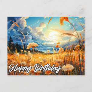Sonniger Tag in der Prärie   Alles Gute zum Geburt Postkarte