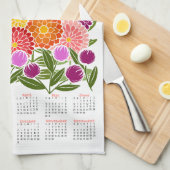 Sonniger Tag Kalender Geschirrtuch (Viertel Falte)