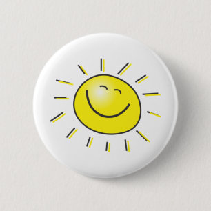 Sonniger Tag, lächelnde Sonne, Tag zum zu lächel Button