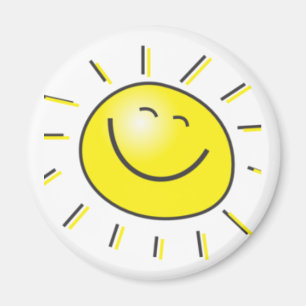 Sonniger Tag, lächelnde Sonne, Tag zum zu lächel Magnet
