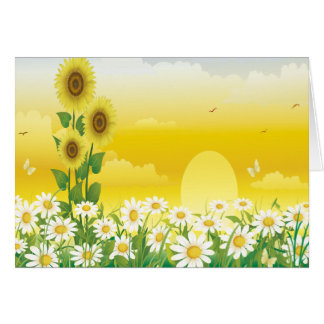 Sonniger Tag, Sonnenblumen und Blumen